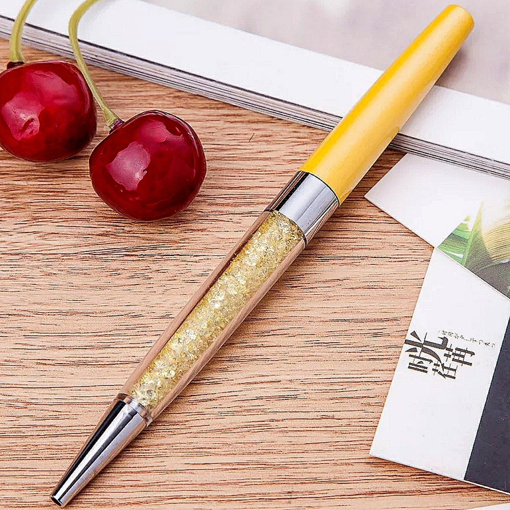 Yellow Crystal Ballpoint Pen with Black Ink
